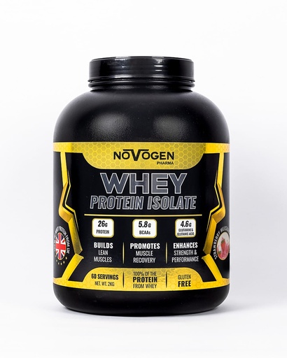 [6224009328222] Novogen Pharma Whey Isolate-60Serv.-2Kg-Strawberry Milkshake
