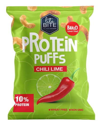 [0795697052837] Lite Bite Protein Puffs 40G.-Chili Lime