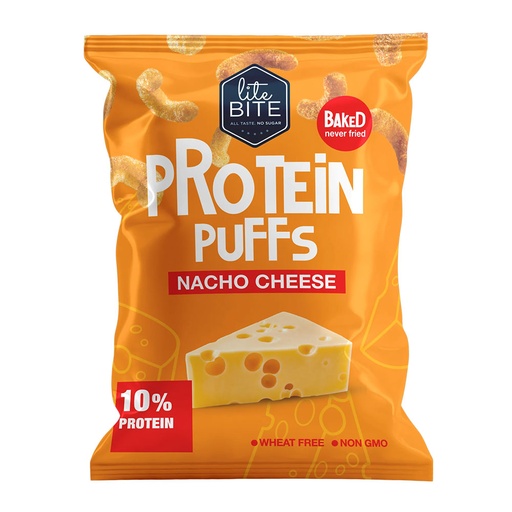 [0795697052813] Lite Bite Protein Puffs 40G.-Nacho Cheese
