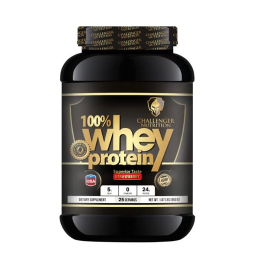 [6223007825047] Challenger Nutrition 100% Whey protein-25Serv-850G-Strawberry