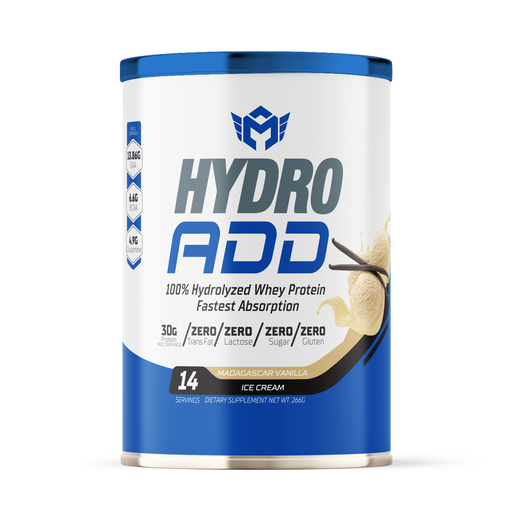 [6223007828451] Muscle Add Hydro Add 100%Hydrolyzed Whey Protein Fastest Absorption-14Serv.-266G.-Madagascar Vanilla Ice Cream