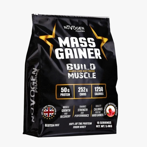 [6224009328253] Novogen Pharma Mass Gainer-16Serv.-5.4KG-Strawberry Milkshake