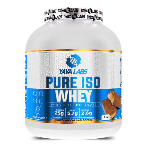 [5904365090667] Yava Labs Pure Iso Whey Protein isolate-66Serv-2KG-Chocolate Caramel Toffee