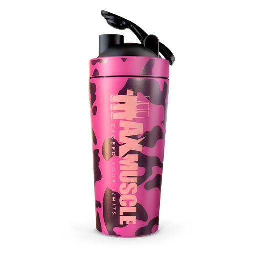 [6224009096763] Max Muscle Stainless Steel Shaker-900Ml-Pink Camo