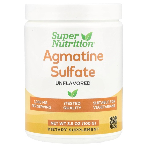 [898220024704] Super Nutrition Agmatine Sulfate-100Serv.-100Gm- Unflavored