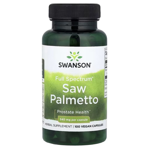[087614019093] Swanson Saw Palmetto 540 mg-100Serv.-100Caps