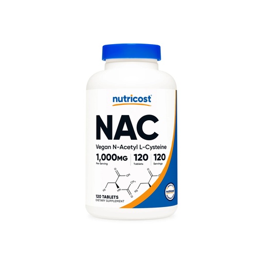 [810139574323] Nutricost NAC Vegan N-acetyl L-Cysteine.-120Serv.-120Tablets