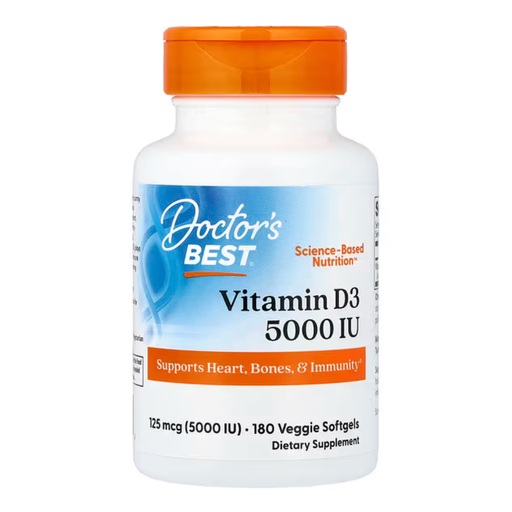 [753950002180] Doctor's Best Vitamin D3 5000 IU-180Serv.-180Softgels