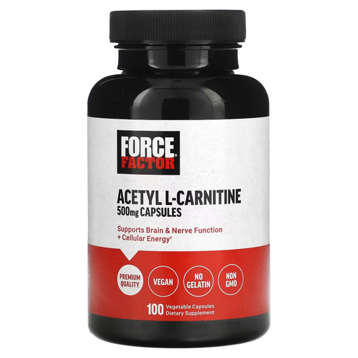 [810126660206] Force Factor Acetyl L-Carnitine -500 mg -100Serv.-100Vegetable Capsules