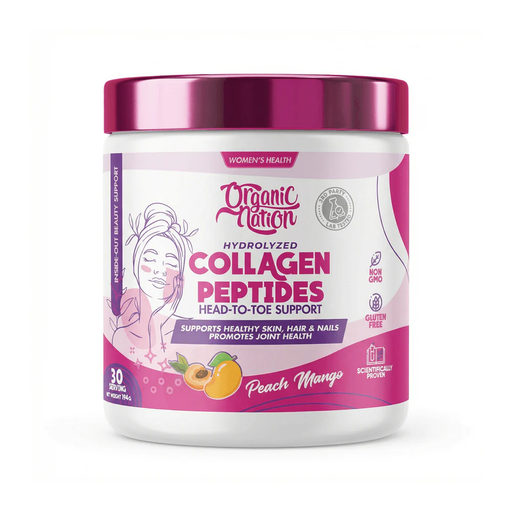 [6222023704749] Organic Nation Collagen Peptides-30Serv.-194G-Peach Mango