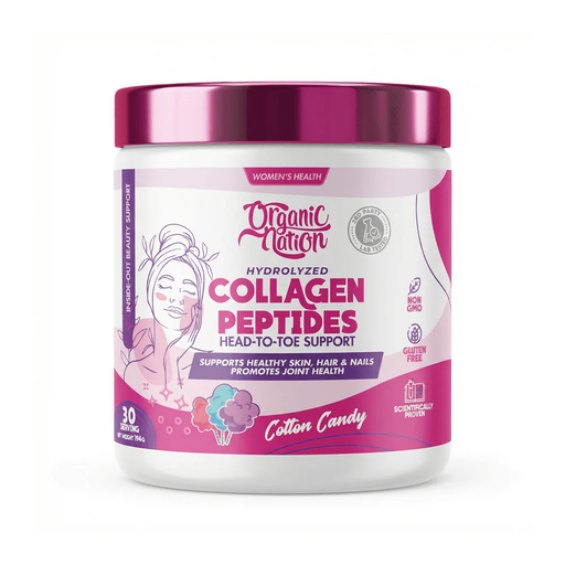 [6222023704756] Organic Nation Collagen Peptides-30Serv.-194G-Cotton Candy