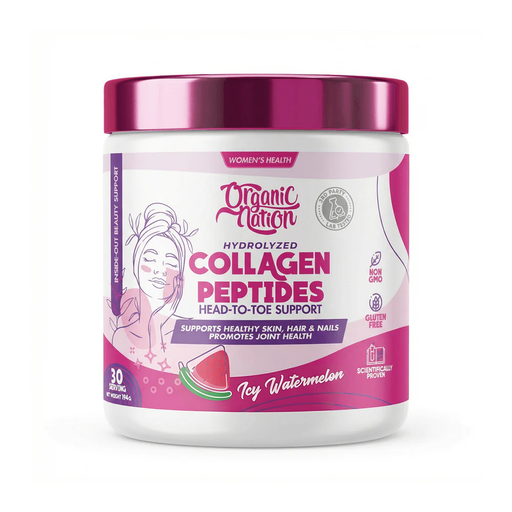 [6222023704718] Organic Nation Collagen Peptides-30Serv.-194G-Icy Watermelon