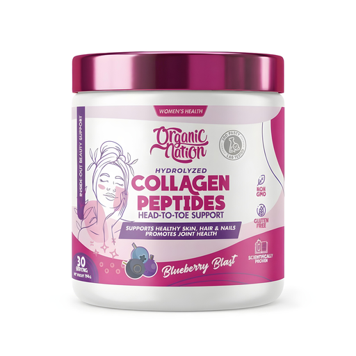 [6222023704732] Organic Nation Collagen Peptides-30Serv.-194G-Blueberry Blast
