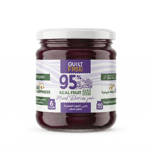 [6222023704800] Organic Nation Guilt Free 95% Real Fruit Mixed Berries Jam-190Gm