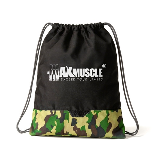 [6222023705166] Max Muscle Drawstring Backpack Waterproof - Black Camouflage