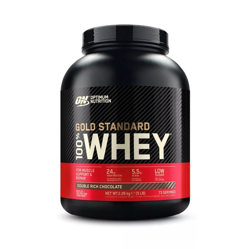 [5060469988474] Optimum Nutrition Gold Standard 100% Whey.-73Serv.-2.26KG-Double Rich Chocolate