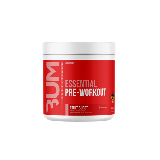 [850049150231] RAW Essential Pre-Workout Powder.-30Serv-Fruit Burst
