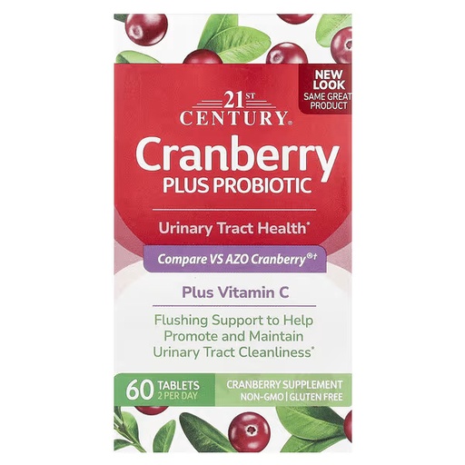 [740985278482] 21st Century Cranberry Plus Probiotic-60Tablets