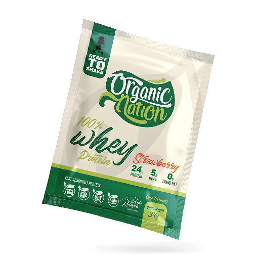 [6223007820509] Organic Nation 100% Whey Protein-1Serv.-34G-Strawberry