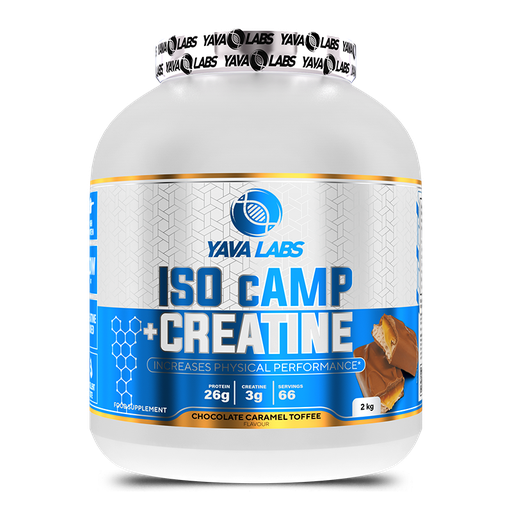 [5905488762257] Yava Labs Pure Iso Camp + Creatine increases Physical Performance-66Serv-2KG-Chocolate Caramel Toffee