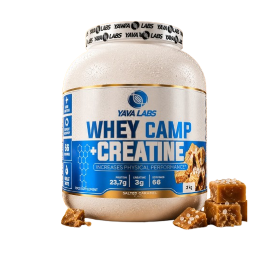 [5905488762349] Yava Labs Pure Whey Camp + Creatine increases Physical Performance-66Serv-2KG-Salted Caramel