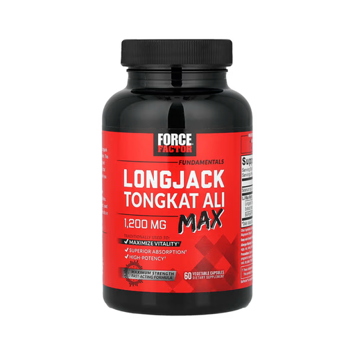 [818594019069] Force Factor Longjack Tongkat Ali Max.-1200Mg.-60Veggie Caps